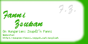 fanni zsupan business card